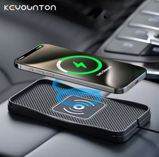 15W Wireless Car Charger Silicone Anti-Slip Phone Pad for iPhone Samsung Huawei