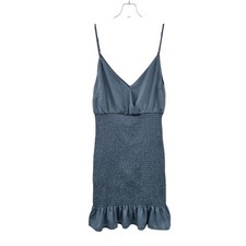 Love Tree Womens Bodycon Mini Dress Slate Blue Sleeveless Size Small Smocked