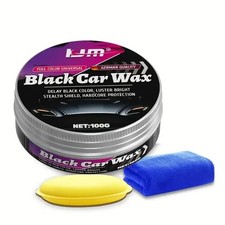Kjm Premium Black Car Wax - 100g Deep Gloss Polish For Black Cars