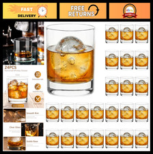 24PCS Heavy Base Rocks Glass Set, 10oz Elegant Whiskey & Cocktail Glasses Bulk