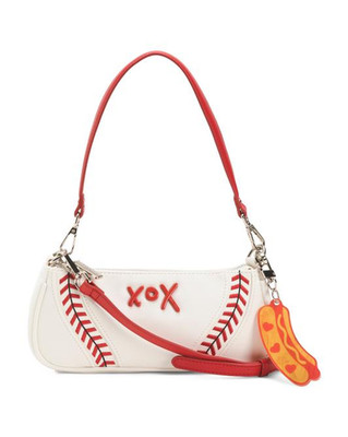 Betsey Johnson Kitsch Baseball Shoulder Bag and Hotdog Bag Charm