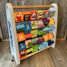 J'adore Wooden Alphabet Abacus Educational Toy Animal Blocks Multicolor Kids