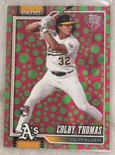 2026 Topps Series 1 Easter COLBY THOMAS #213 Holiday Polka Dots Green/Pink | A’s
