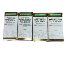 4x Natures Bounty 360mg Advanced Magnesium Glycinate 90ct 360 Total Exp 8/27-28