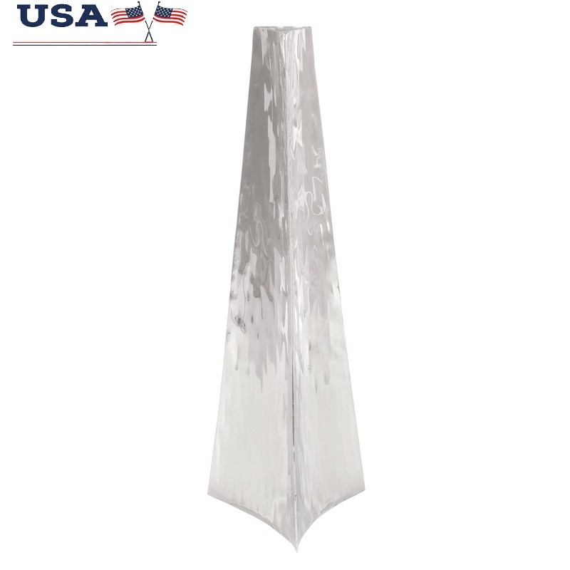 Hammered Silver Stainless Steel Triangle Vase Decorative Centerpiece Home Decor