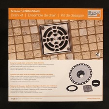 Schluter Systems Kerdi Drain Kit with 4" Stainless Steel Square Grate KD2/ABS/E