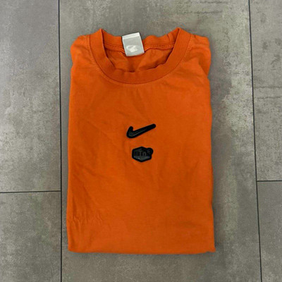 Nike Tn Herren T-Shirt Orange Logo Baumwolle Jersey Kurzarm Rundhals L