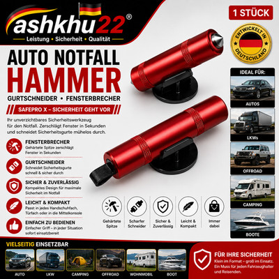 Auto Notfallhammer Gurtschneider Fensterbrecher SafePro X Safe Pro Safety First