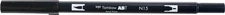 Tombow DBP-56621  Dual Brush Marker Open Stock-N15 Black (6Pk)