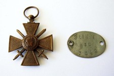 Lot Croix de guerre 1914 1918 et Plaque Identité Soldat Seine 6eme Bureau 1913