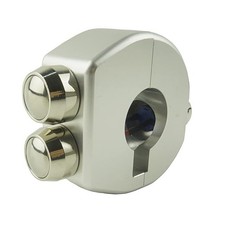 Handlebar Switch Aluminum Alloy CNC Headlight-Fit 7/8 inch handlebars-Silver