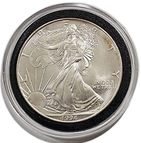 1994 Silver American Eagle $1 - BU - Brilliant Uncirculated - In Capsule
