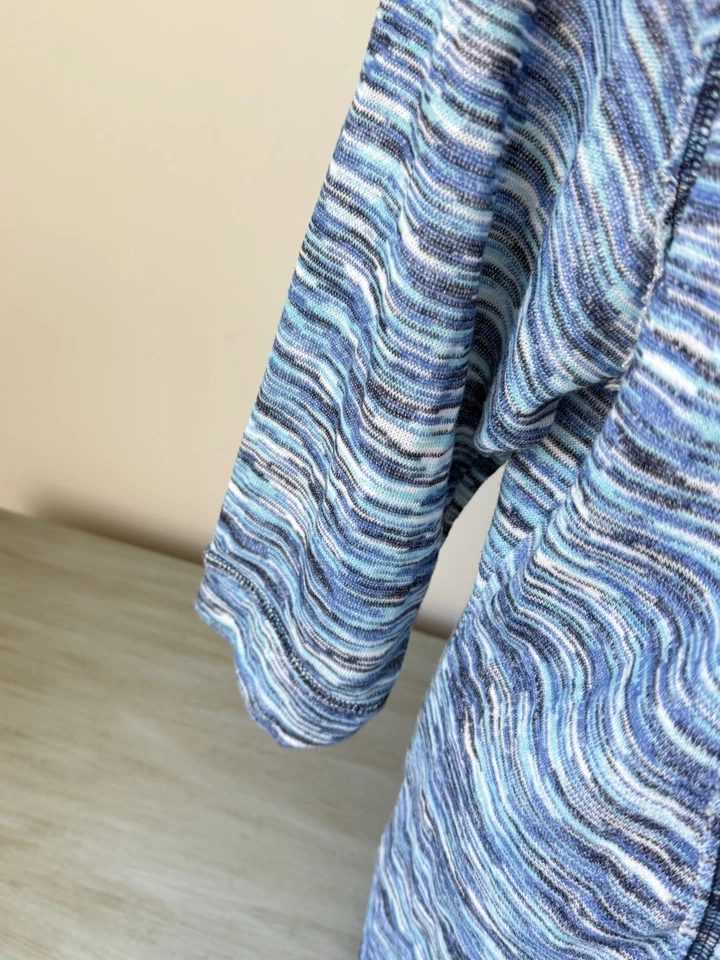 Толстовка с капюшоном One World Live & Let Live рукав 3/4 марлевая на молнии синяя махровая вязаная - Изображение 3 из 4