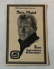1975 small WBFF-TV ad ~ SEA HUNT scuba show ~ Lloyd Bridges
