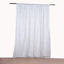 8ft x 8ft Polyester Photo Backdrop Curtain Drape Panel Metallic Fringe Party