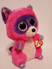TY BEANIE BOOS ROXIE THE RACCOON Buddy Size  9" 23cm MEDIUM New MWMT Rare