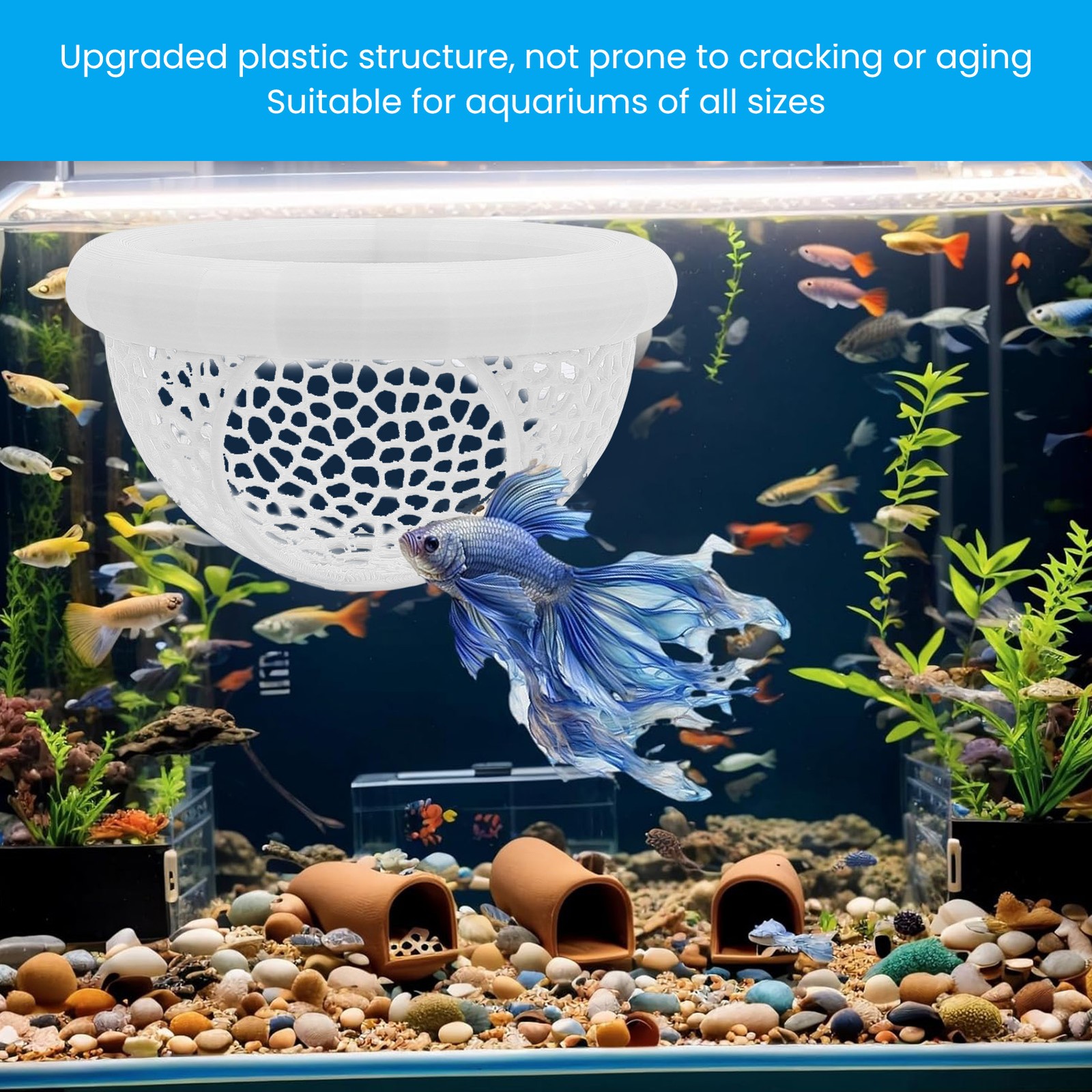 Fish Tank Floating Shelter Floating Fish Hideout Space Saving For Aquarium