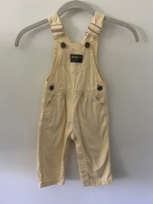 Vintage 80s OshKosh B'Gosh Butter Yellow Overalls Vestbak Jumper Size 18m USA