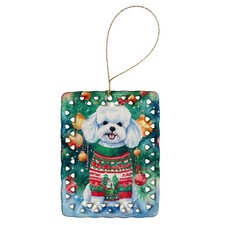 Bichon Frise Christmas Porcelain Ornament DAC3367CO2
