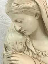Rafaelle Monti The Mother" Chalkware Bust Marwal Madonna and child