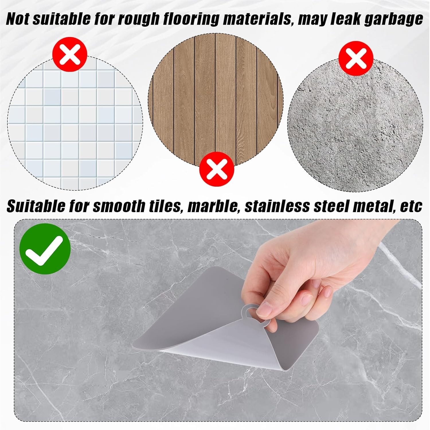 6 PCS Silicone Floor Drain Covers Anti-Odor Mats for Bathroom Kitchen