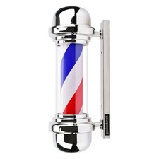 Barber Pole,Light Source,Wall Mount,Red,Blue and White Barbershop Rotating Li...