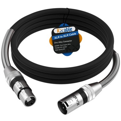 Kxable XLR Microphone Cable 6 FT, Male to Female Balanced Mic 6FT, Black