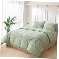 Floral Duvet Cover Queen Size, Sage Green Queen 90 90 inch C: Sage Green