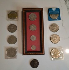 Bundle of Commemorative Coins Inc Churchill, Silver Jubilee and More