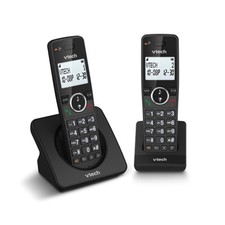 VTech ES2001 2 Handset Digital Cordless Phone - Black- Tacky Box
