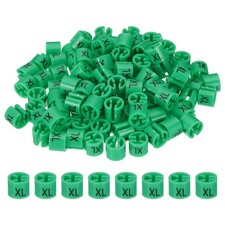 100 Pcs Clothes Hanger Markers, XL Size Tag Fit 3mm Rod for Garment Green