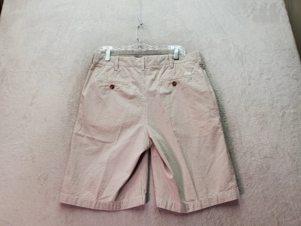 Pantalones Cortos Chinos IZOD Para Hombre Talla 33 Blanco Tostado A Rayas 100% Algodón Bolsillos Cortados Foto 2 de 4