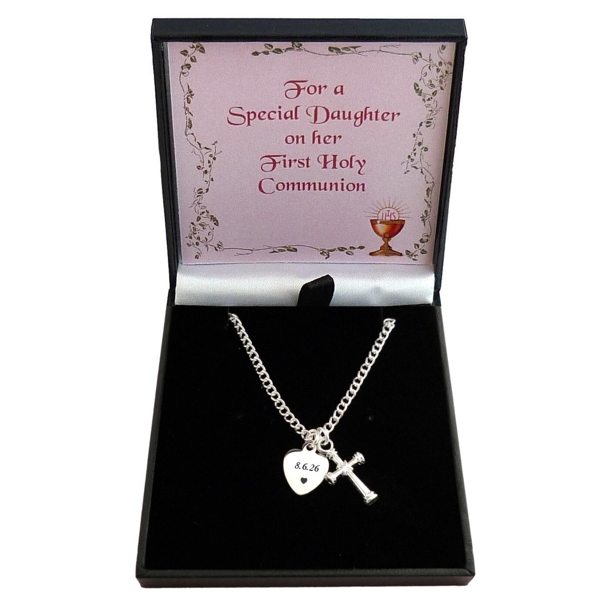 Necklace with Cross and Engraving, Name Gift for a Girls First
