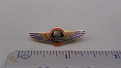 Vintage Pinnacle Designs Continental Airlines Airplane Pilot Wings Hat Lapel Pin