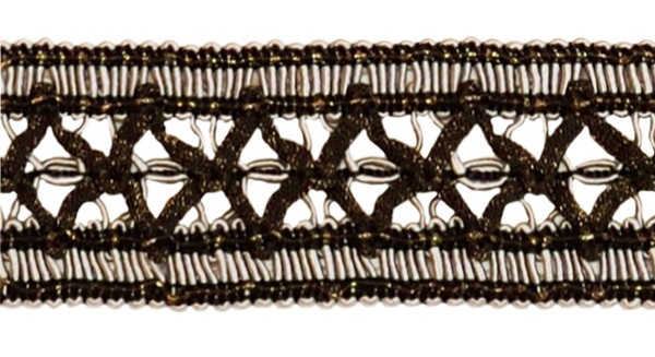 Gimp Borte Verzierungsband Style# 0150HG Farbe# SGB Silber-Grau Schwarz 14 Yards-image