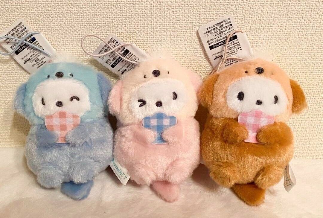 Pochacco Latte Otter Plush Doll Mascot 12cm Set of 3 Rakko Sanrio