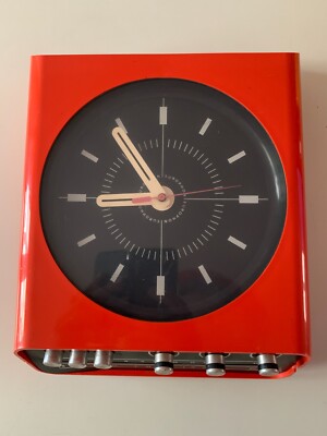 Europhon H20 Plastique Orange Space Age Design Années 70 Horloge Radio