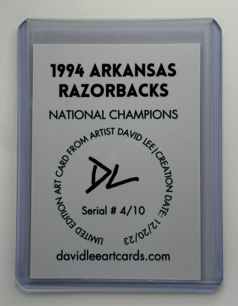 1994 Arkansas Razorbacks Basketball National Champions Artist