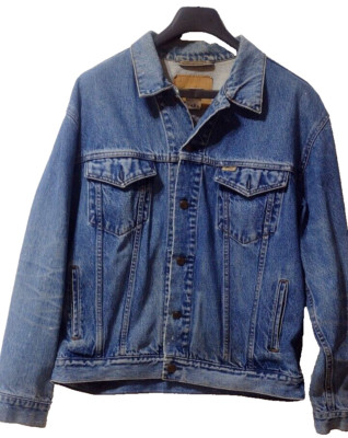 LEVI STRAUSS Signature Jean Jacket Denim Trucker Sz L Vintage  Button Up
