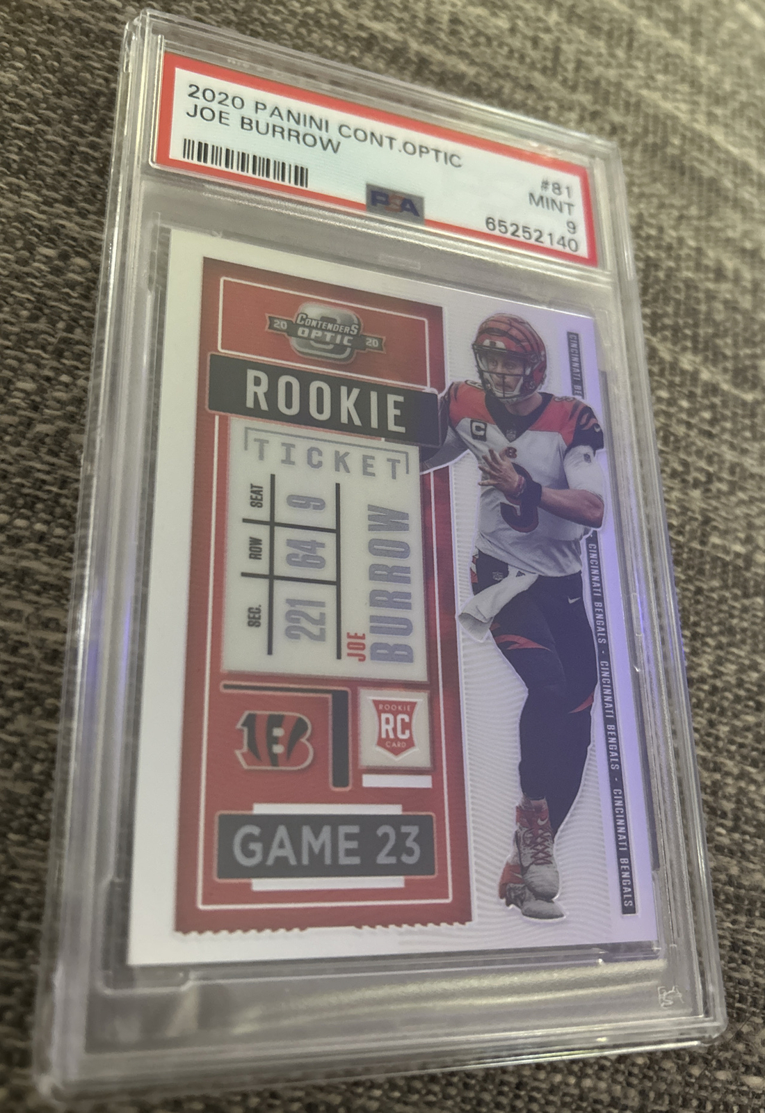 2020 Panini Contenders Optic Joe Burrow RC #81 - PSA 9 Bengals Rookie