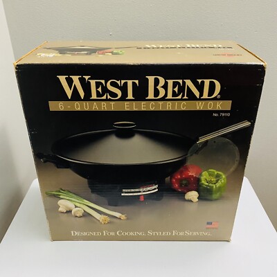 Vintage WEST BEND 6 Quart Electric Wok Skillet Model 79110 NOS