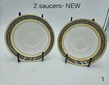 New Wedgwood England “INDIA” Pattern Set Of 2 Saucers Replacement 