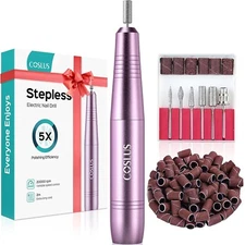 Electric Nail Drill File Professional: for Acrylic Gel Dip Powder Nails Portable