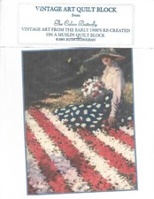 Vintage Art Quilt Block from 1900's Re-created on a MUSLIN QUILT BLOCK 05