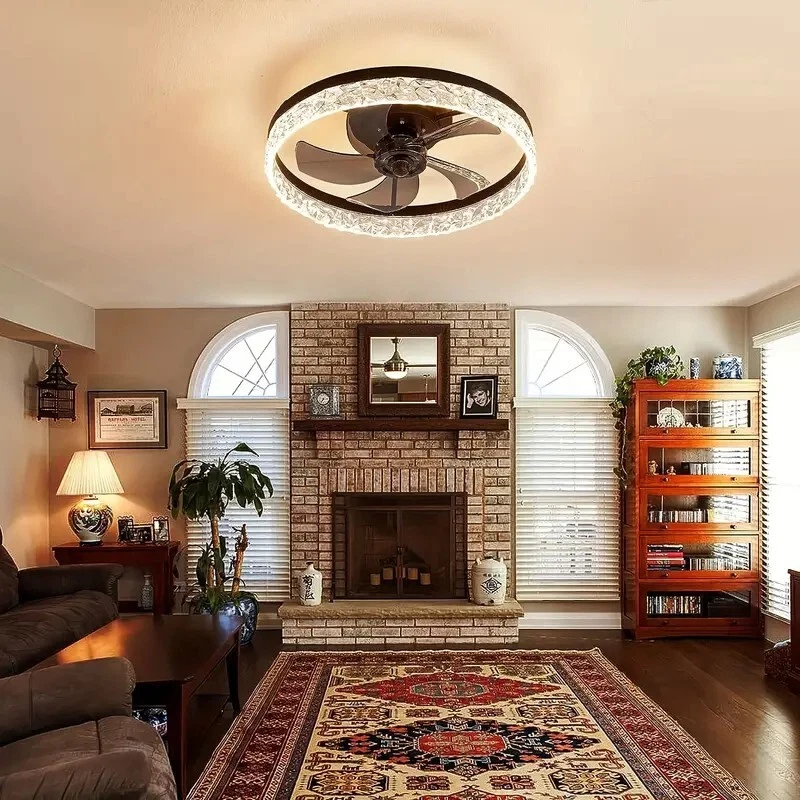 LED Black Ceiling Fan With Light - 1pc 19.7 in - Image 4 of 4