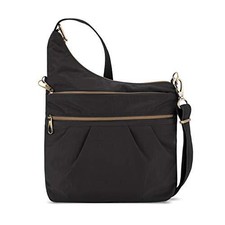Travelon Anti-theft Signature 3 Compartment Cross Body Bag Black