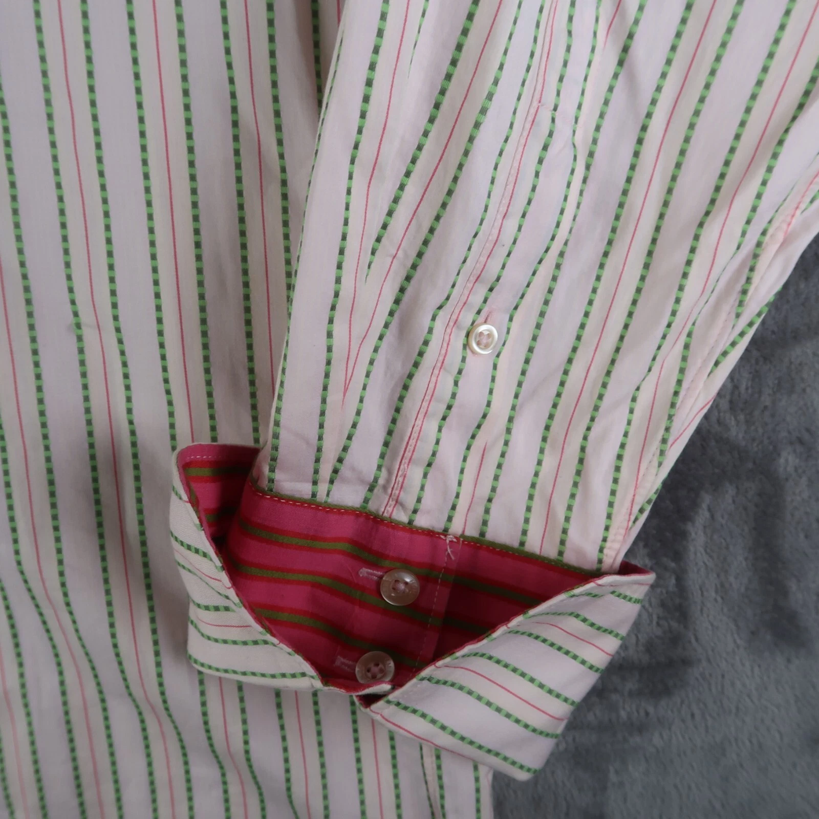 Camicia elegante rosa KENZO Homme comfort fit a righe manica lunga taglia 44 17 5