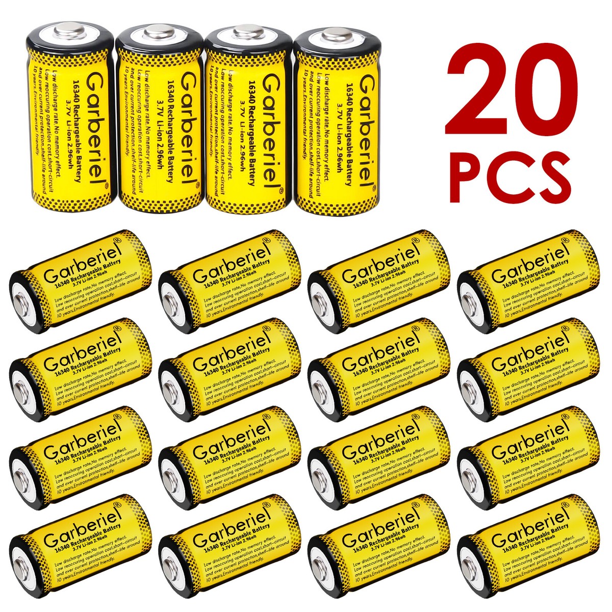 16-Pack 3.7V Rechargeable Batteries With USB-C - High Performance For Flashlights, Vape Mods, Toys 16-Pack 3.7V Rechargeable Batteries With USB-C - High Performance For Flashlights, Vape Mods, Toys