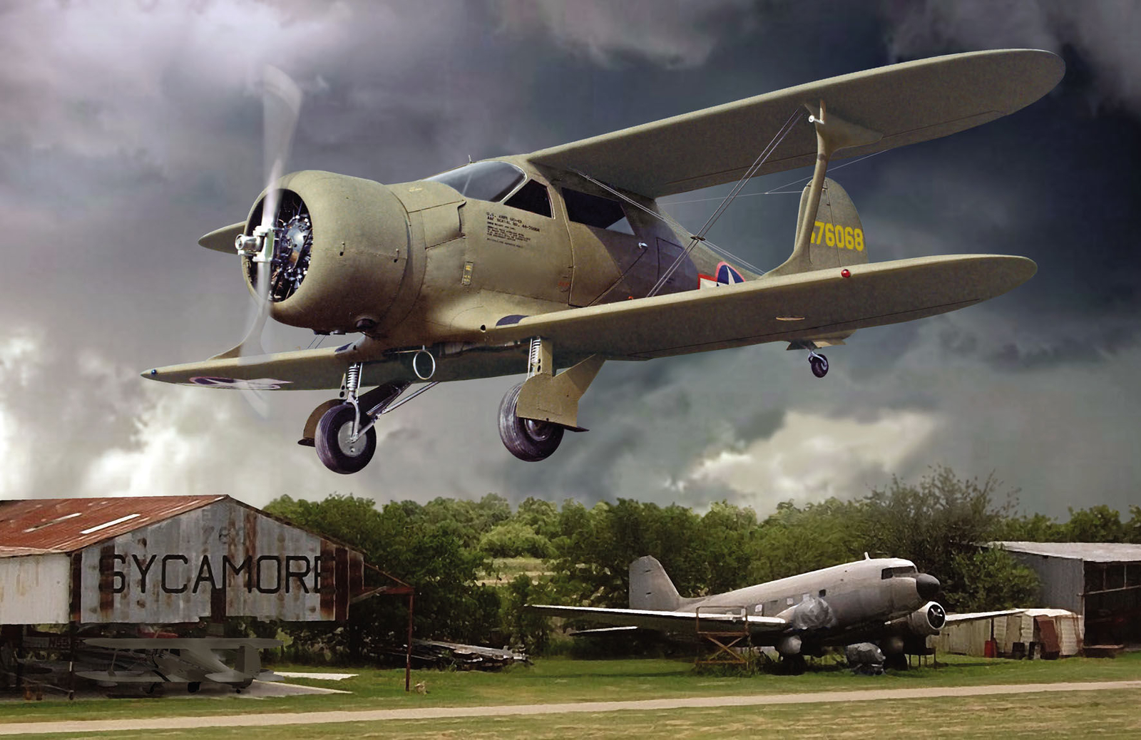 Roden 442 - 1:48 Beechcraft UC-43 Staggerwing - New