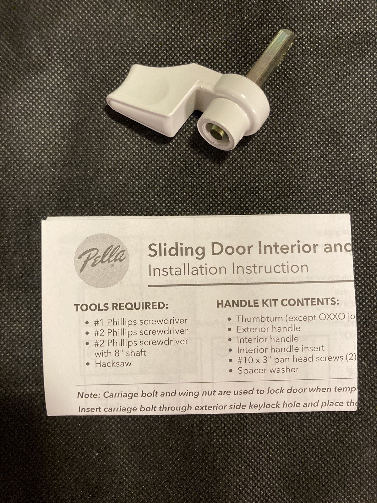 Pella Sliding Patio Door thumb turn knob. New Genuine Pella replacement